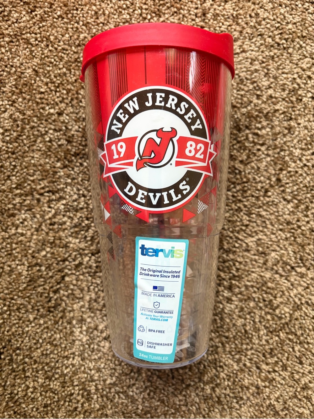 NHL Clear Shatterproof Tumbler with Purple Lid
